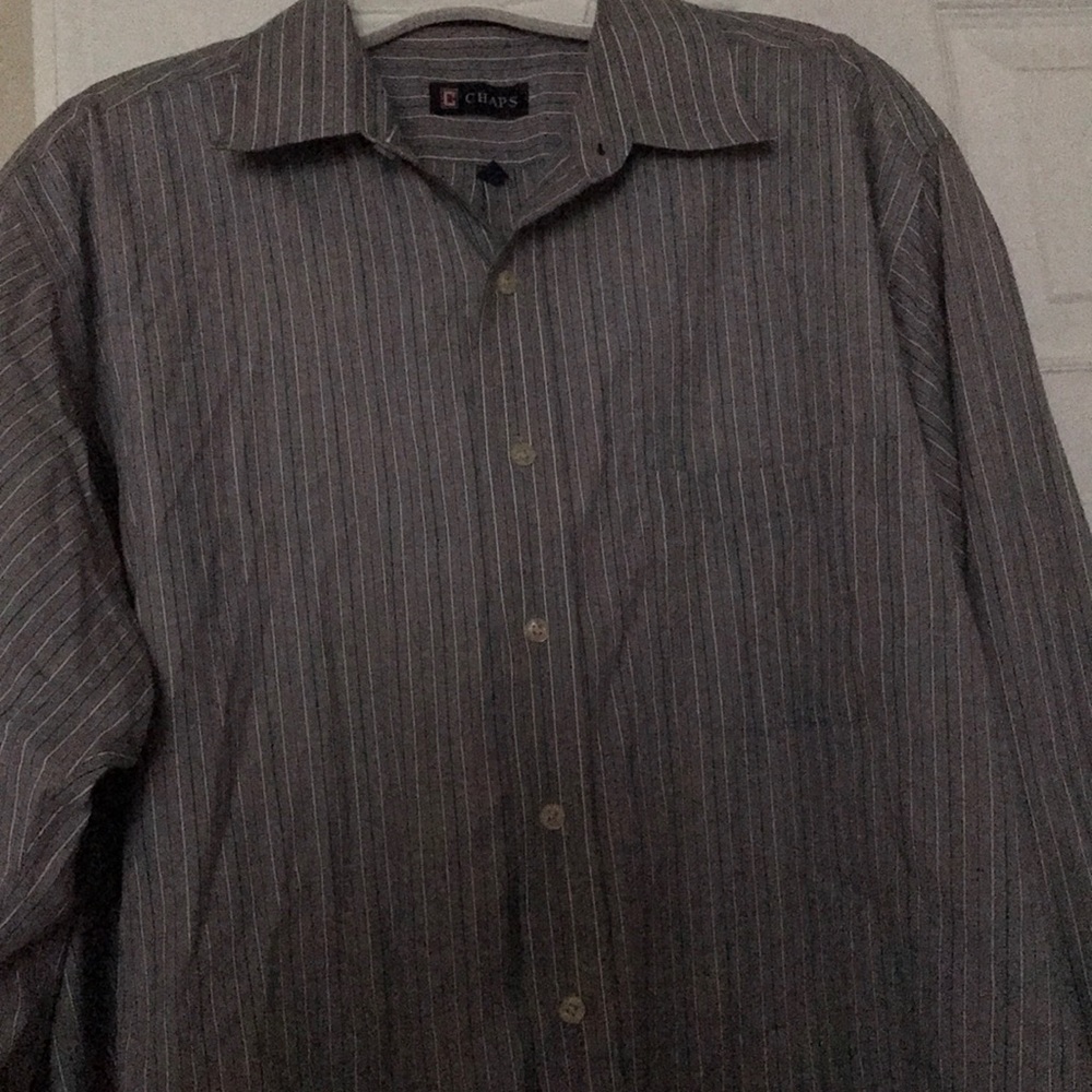 ❤️ size 17 Chaps light grey L/S shirt